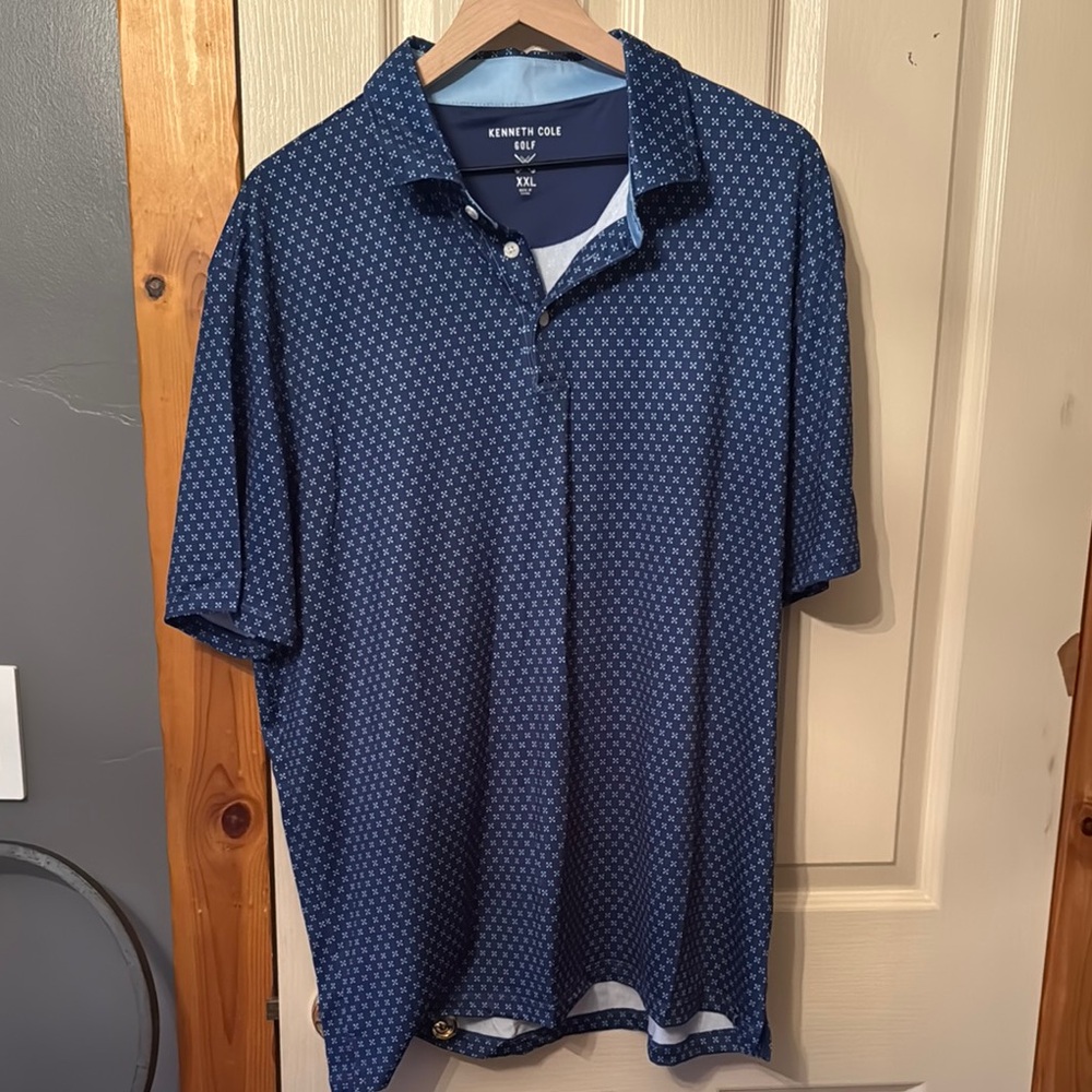 Kenneth Cole Blue Polo Shirt with Modern Athletic Cut